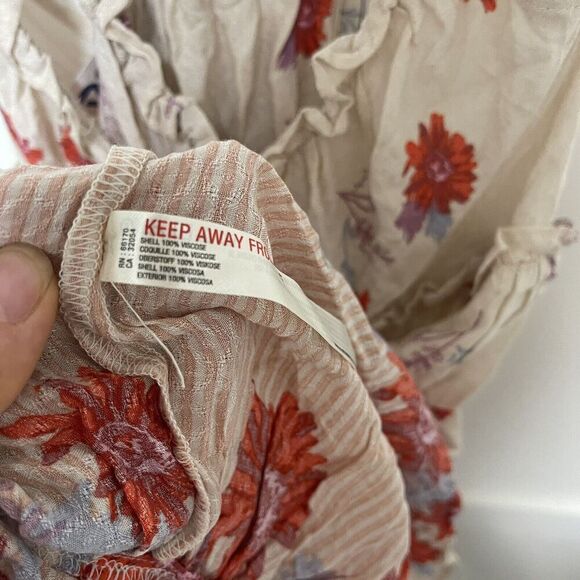 Free People Intimately Mini Dress ]Bali Wild Daisy Slip size L Large NWOT - Picture 9 of 9